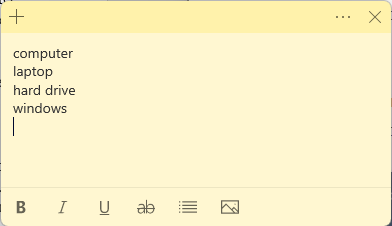 Keywords Note