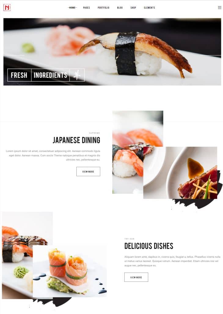Nigiri  Modern Restaurant WordPress Theme